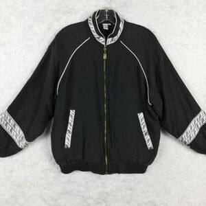 Vtg Coaco‎ Womens Jacket Silk Embroidered Black Full Zip Coat Lightweight S